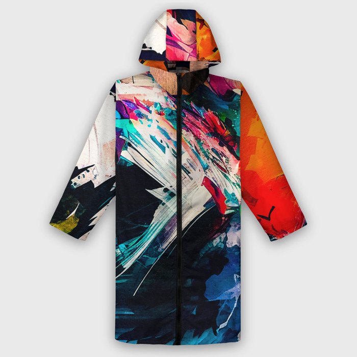 Дождевик унисекс 3D Разноцветные мазки краски фото