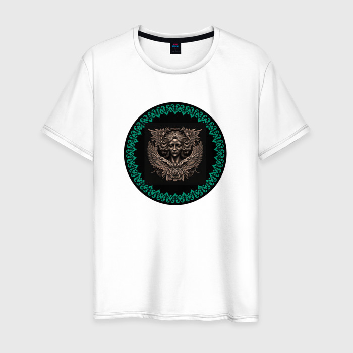 Мужская футболка хлопок Девушка ангел от нейросети фото