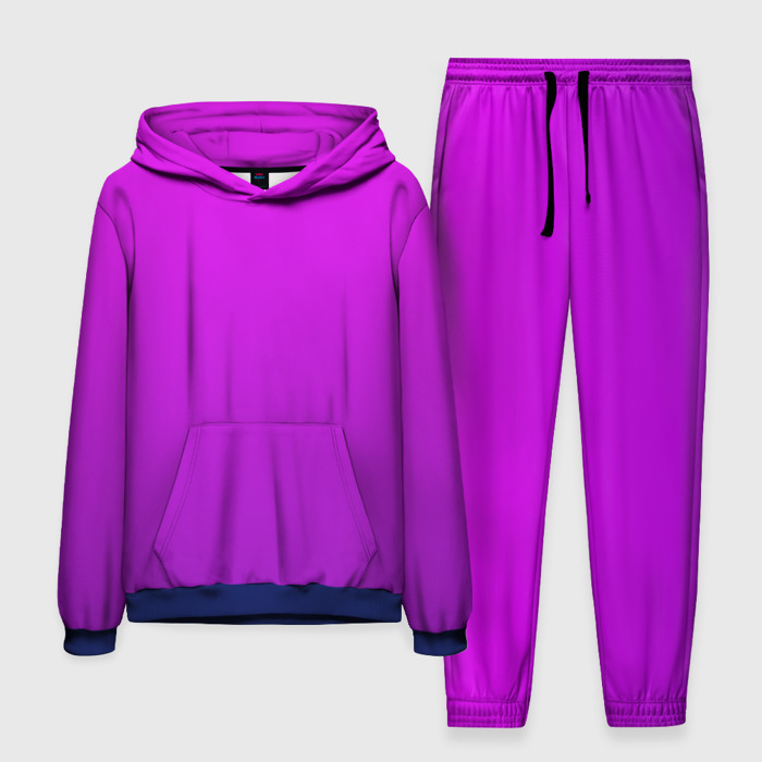 Мужской костюм с толстовкой 3D Ярко фиолетовый градиент фото