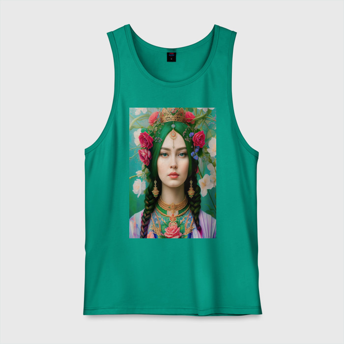 Мужская майка хлопок Хозяйка медной горы   нейросеть фото