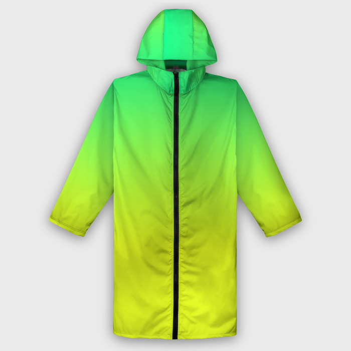 Дождевик унисекс 3D Зелено желтый градиент фото