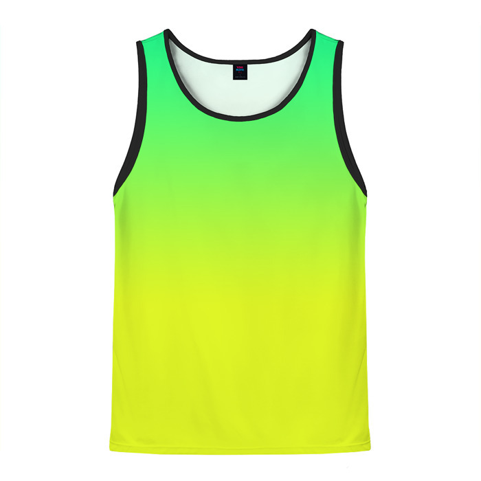 Мужская майка 3D Зелено желтый градиент фото