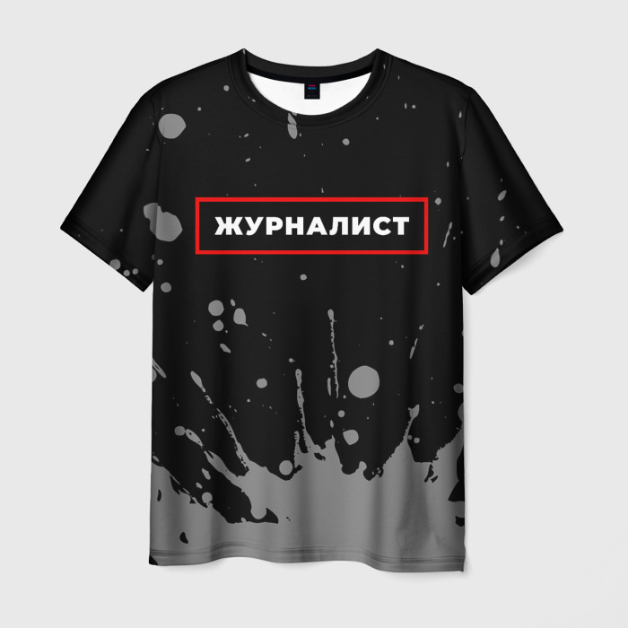 Мужская футболка 3D Журналист   в рамке красного цвета фото