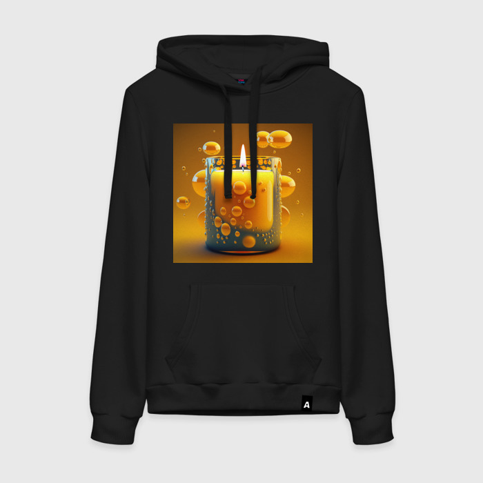 Женская толстовка хлопок оранжевый свет свечи фото