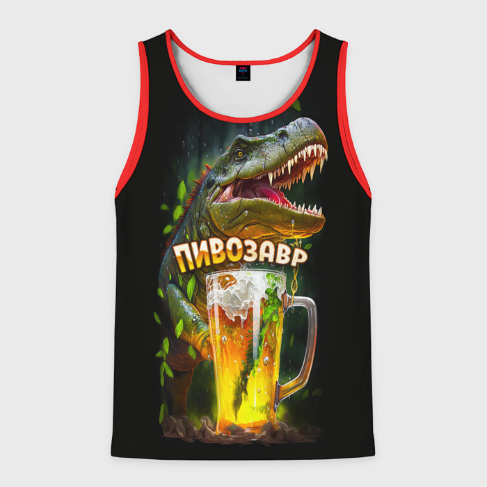 Мужская майка 3D Пивозавр в лесу фото