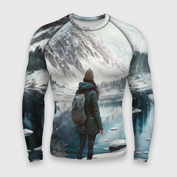 Мужской рашгард 3D Путешествие в горы фото