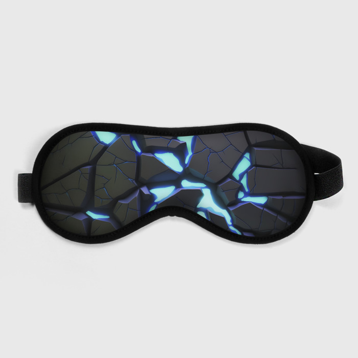 Маска для сна 3D Голубая светящаяся неоновая лава фото