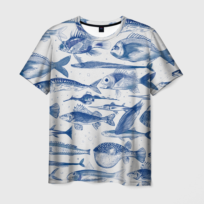 Мужская футболка 3D Морские рыбы фото