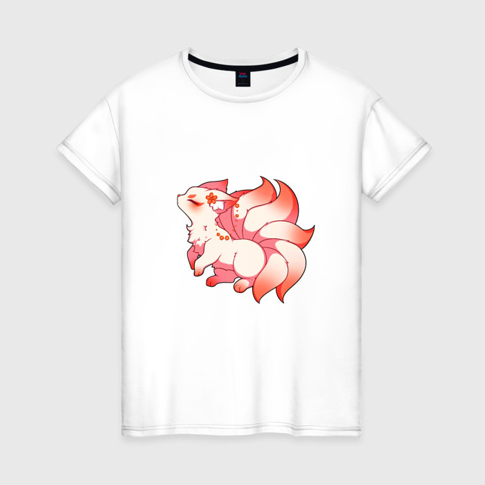 Женская футболка хлопок Лиса Яэ Мико   Геншин Импакт фото