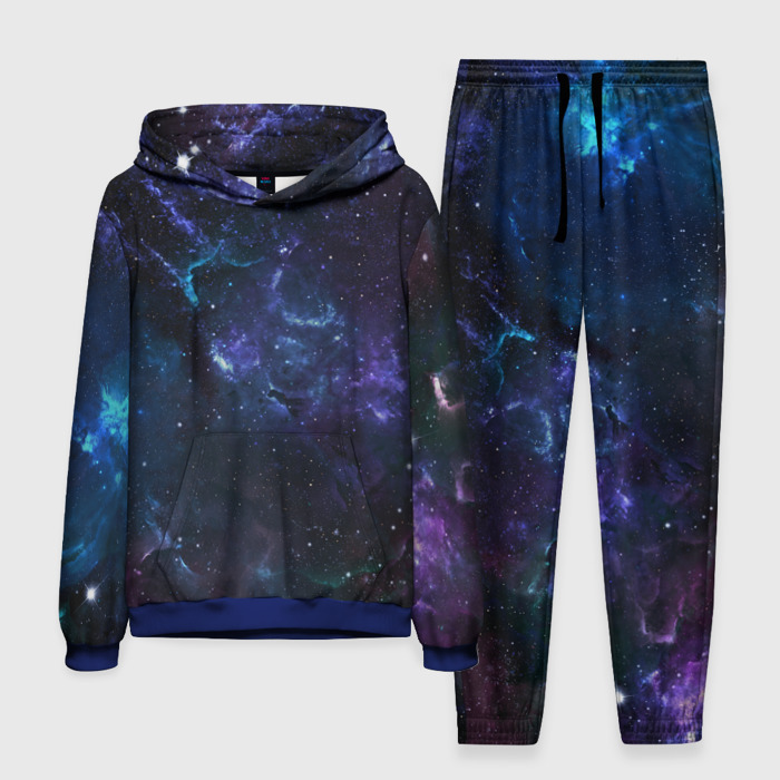 Мужской костюм с толстовкой 3D Сияние галактик. Космос. фото