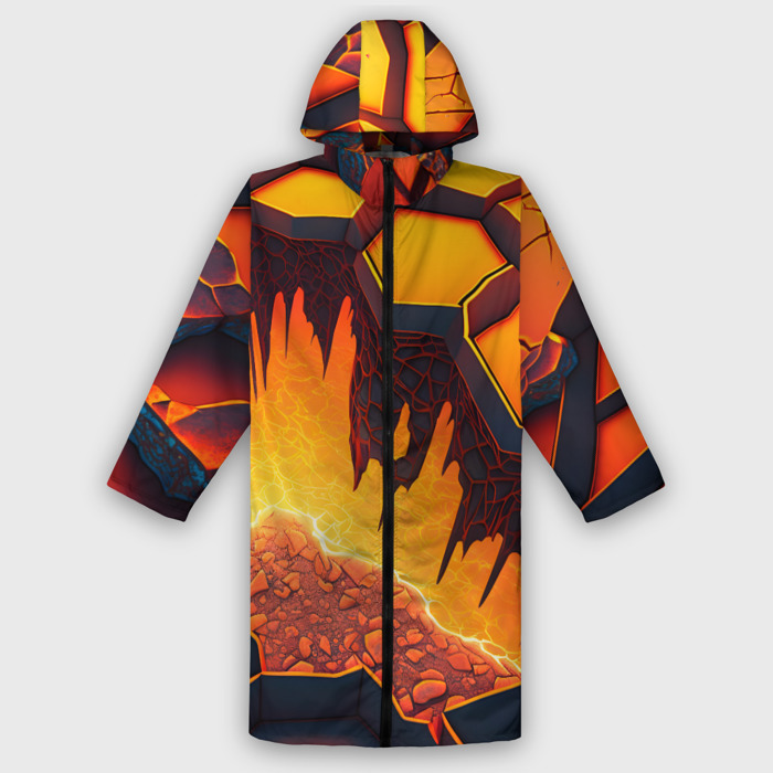 Дождевик унисекс 3D Красная лава фото