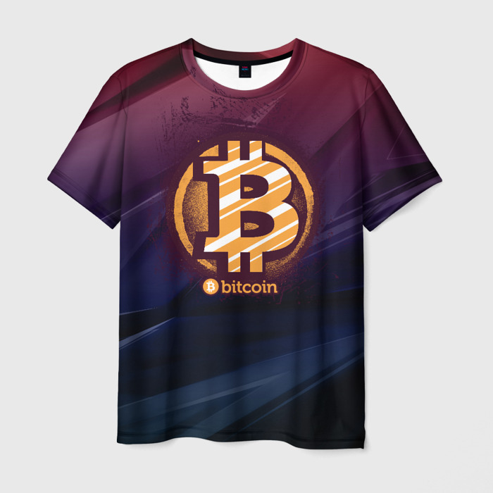 Мужская футболка 3D Биткоин  монетка фото