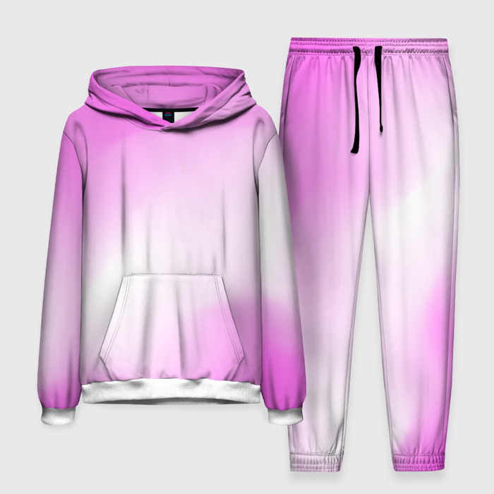 Мужской костюм с толстовкой 3D Градиент розовый фото