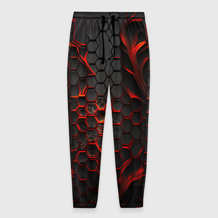 Мужские брюки 3D Объемные огненные плитки фото