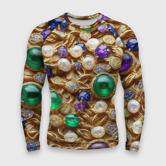 Мужской рашгард 3D Россыпь драгоценностей фото