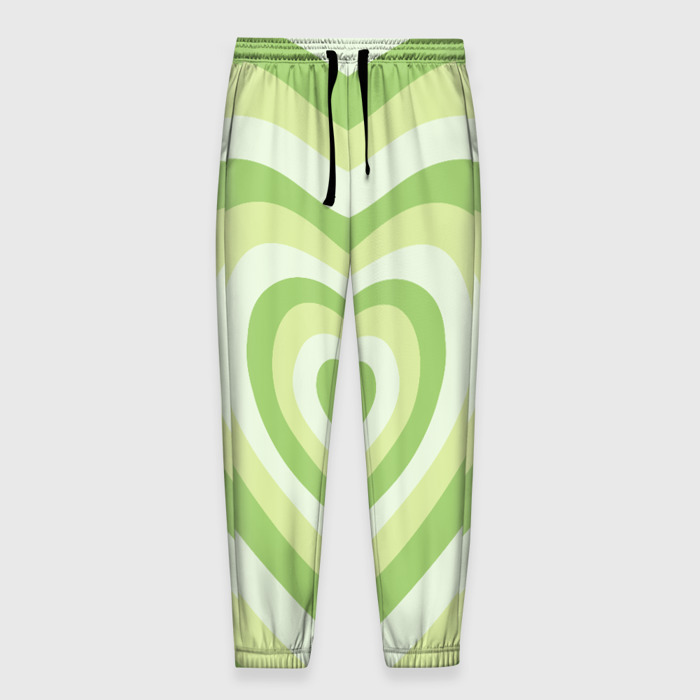 Мужские брюки 3D Зеленые сердца   индикид паттерн фото