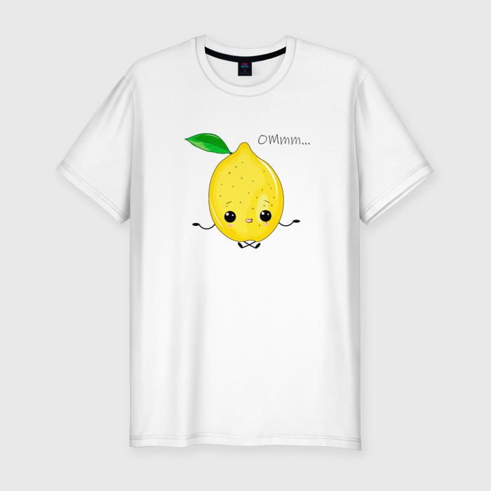 Мужская футболка хлопок Slim Медитирующий лимон фото