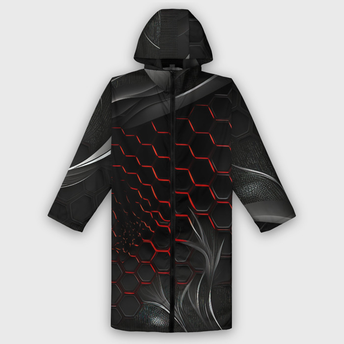 Дождевик унисекс 3D плиты с красной сеткой фото