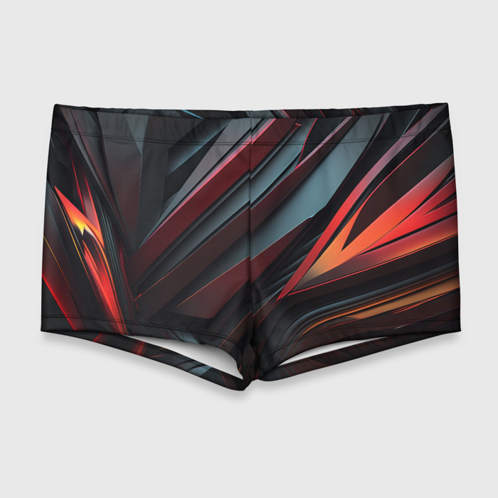 Мужские купальные плавки 3D Объемные темные элементы фото