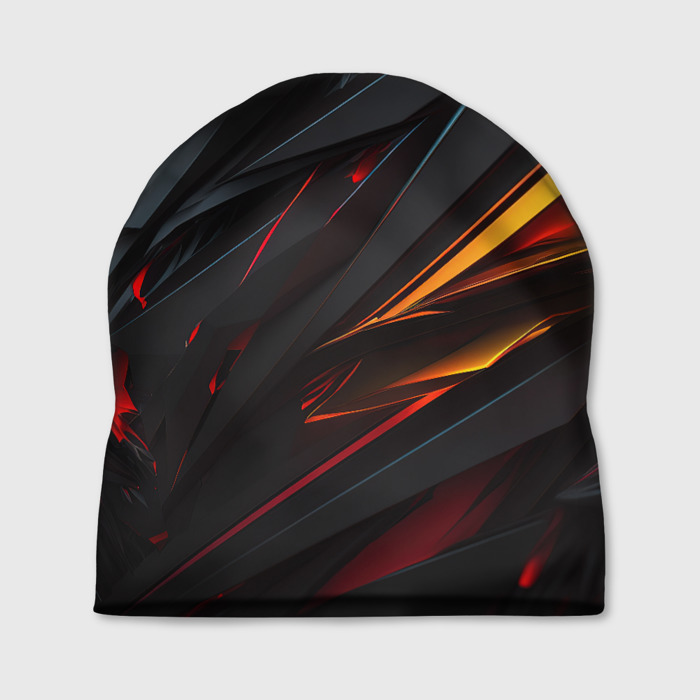 Шапка 3D Объемные темные пластины фото