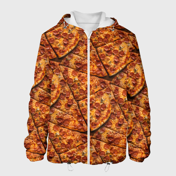 Мужская куртка 3D Сочная текстура из кусков пиццы фото