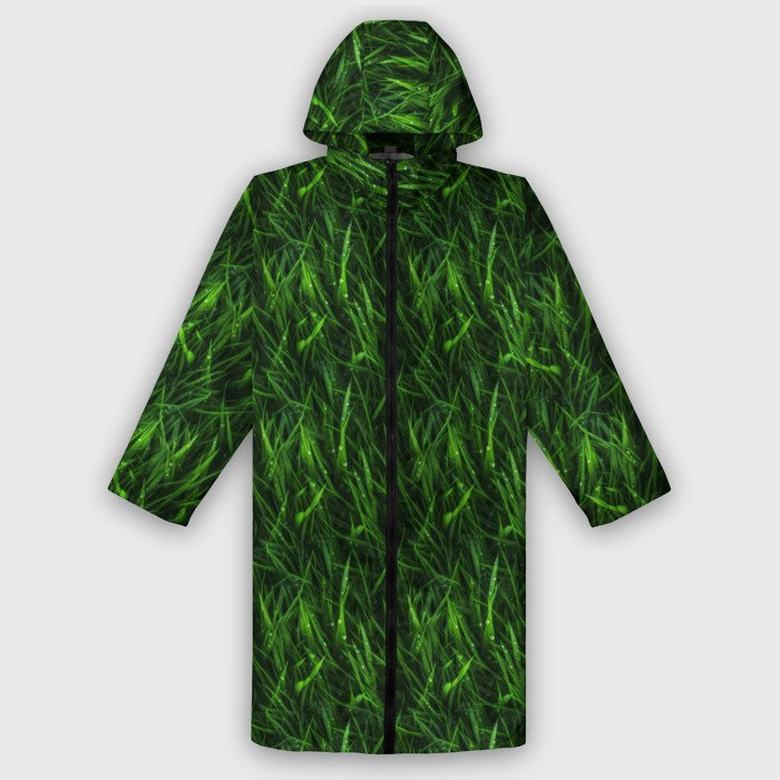 Дождевик унисекс 3D Сочный узор из зеленой травки фото