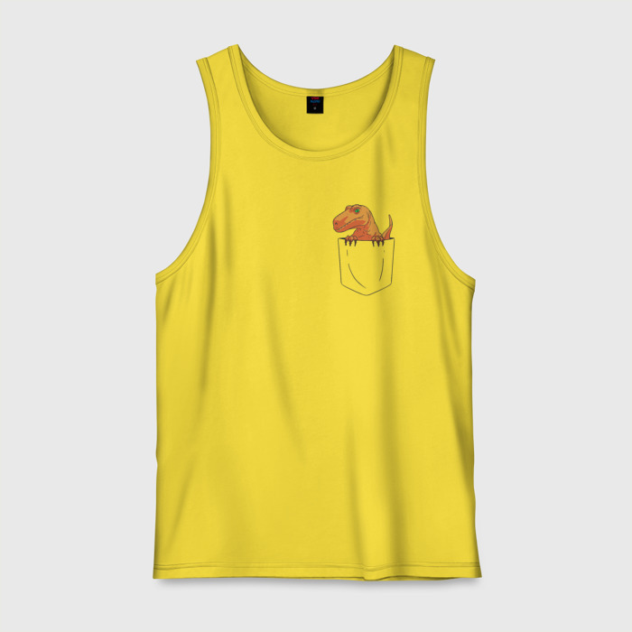 Мужская майка хлопок Карманный динозавр фото