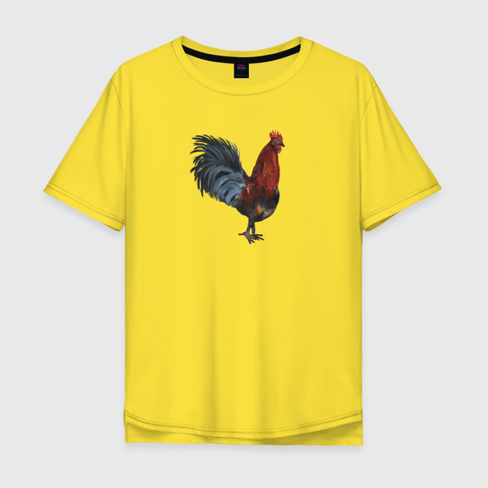 Мужская футболка хлопок Oversize пышный хвост петуха фото