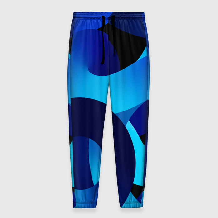 Мужские брюки 3D Синие линии в виде узоров фото