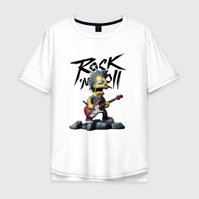 Мужская футболка хлопок Oversize Симпсоны рок фото