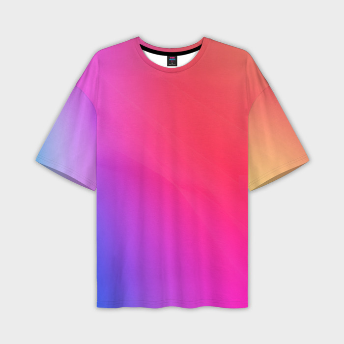 Мужская футболка oversize 3D Цветной градиент фото