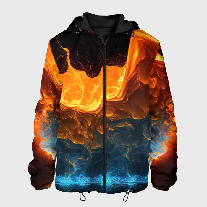 Мужская куртка 3D лава и вода фото