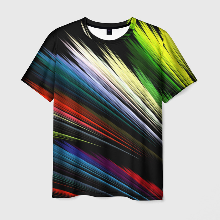 Мужская футболка 3D Цветовые брызги фото