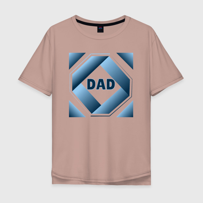 Мужская футболка хлопок Oversize Папа, текст в ромбе фото