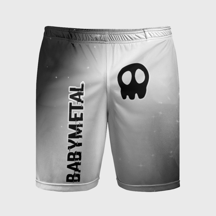 Мужские шорты спортивные Babymetal glitch на светлом фоне: надпись, символ фото