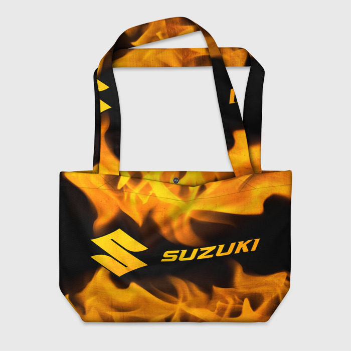 Пляжная сумка 3D Suzuki   gold gradient: надпись и символ фото