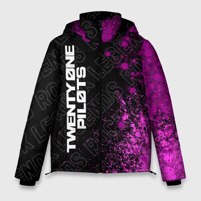 Мужская зимняя куртка 3D Twenty One Pilots rock legends: по вертикали фото