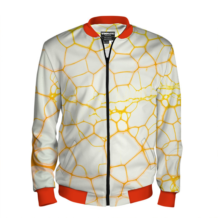 Мужской бомбер 3D Жёлтые разломы фото