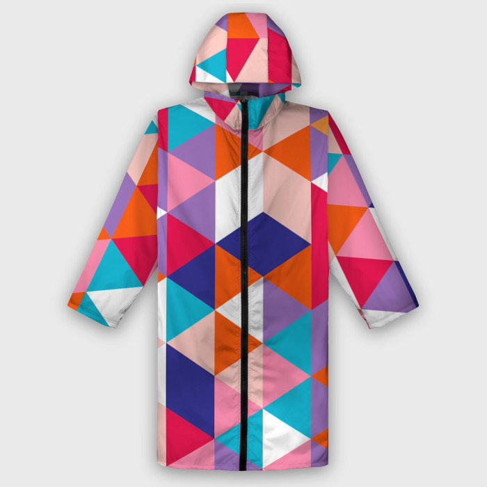 Дождевик унисекс 3D Ромбический разноцветный паттерн фото