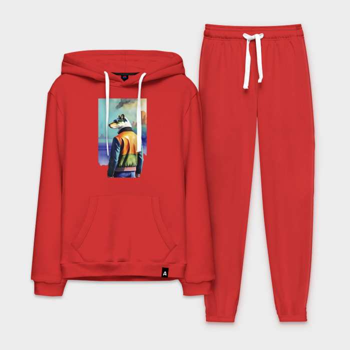 Мужской костюм хлопок с толстовкой Существо от нейросети фото