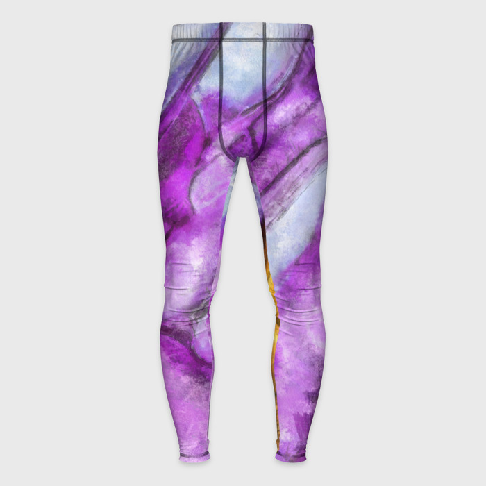 Мужские тайтсы 3D Рисунок текстуры белого и фиолетового мрамора фото