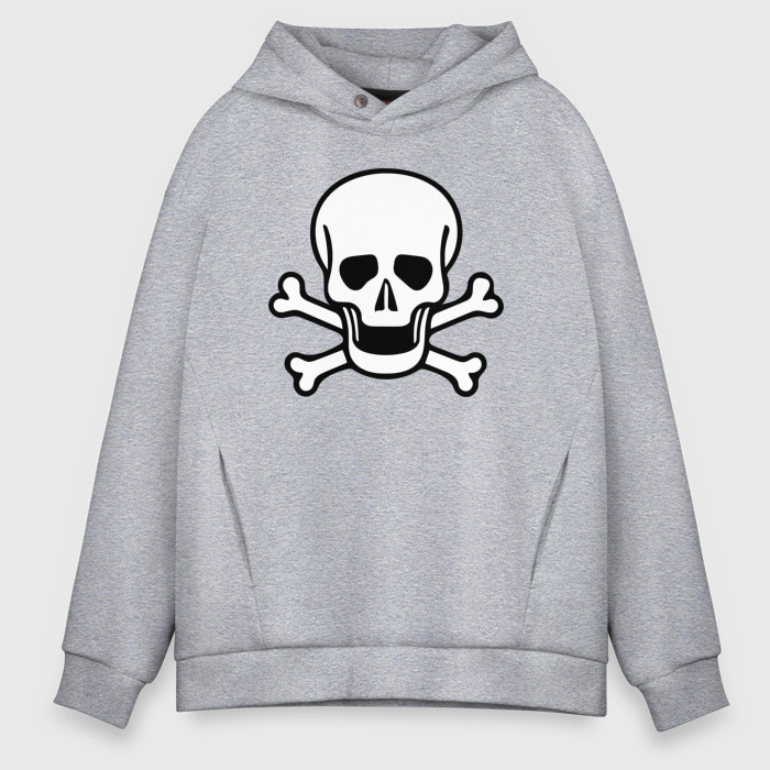 Мужское худи Oversize хлопок Классическая черепушка фото