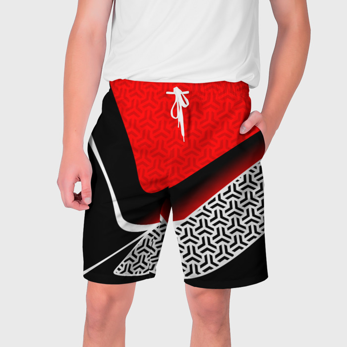 Мужские шорты 3D Геометрическая униформа   красная фото