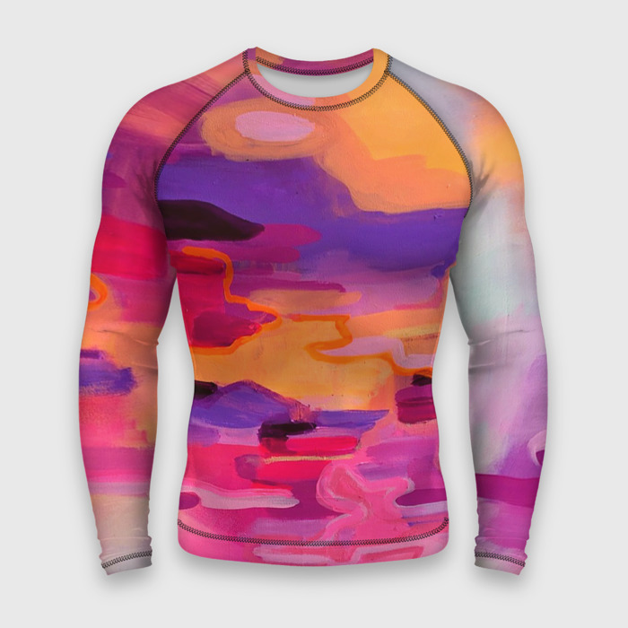 Мужской рашгард 3D Набор тёмных живописных красок фото