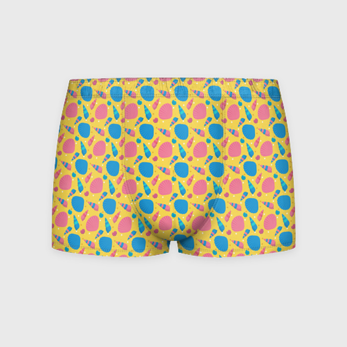 Мужские трусы 3D Летний паттерн с ракушками фото