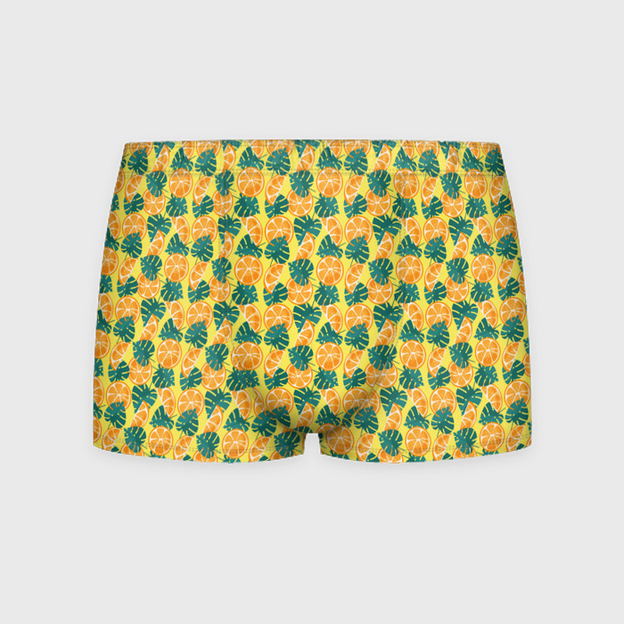 Мужские трусы 3D Летний паттерн с апельсинами фото