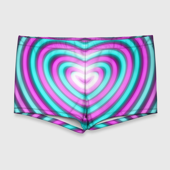 Мужские купальные плавки 3D Неоновые сердца фото