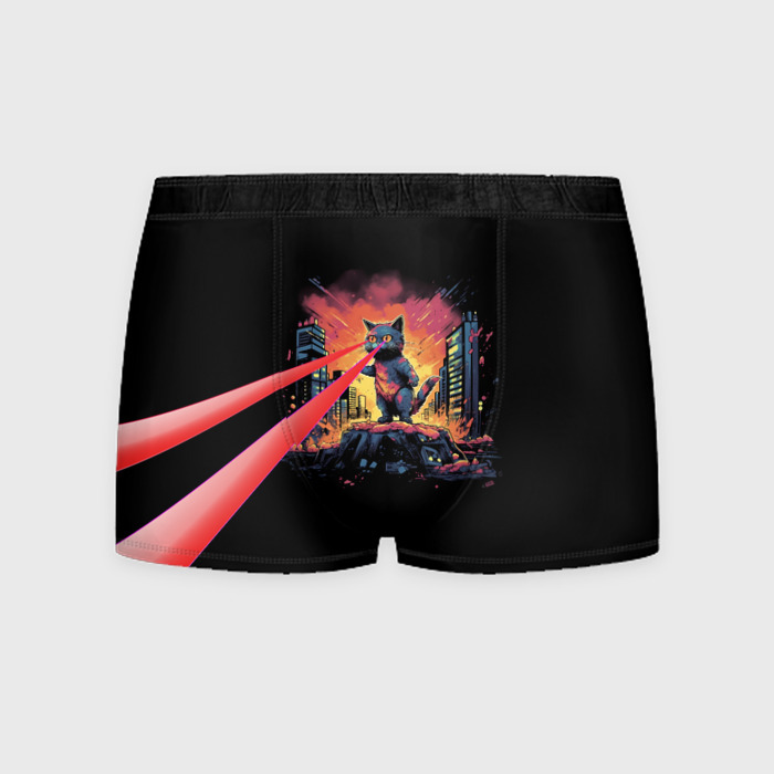 Мужские трусы 3D Котозилла разрушает фото