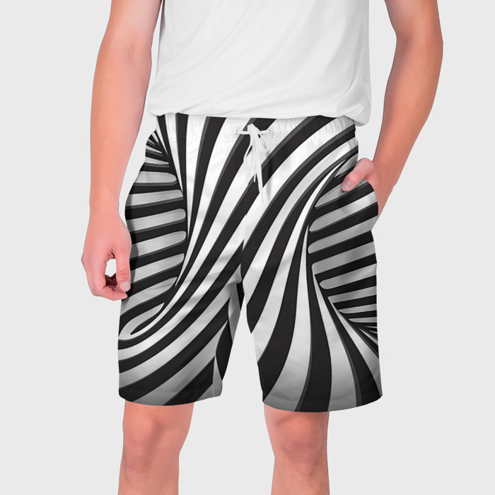 Мужские шорты 3D Полосатая зебра фото