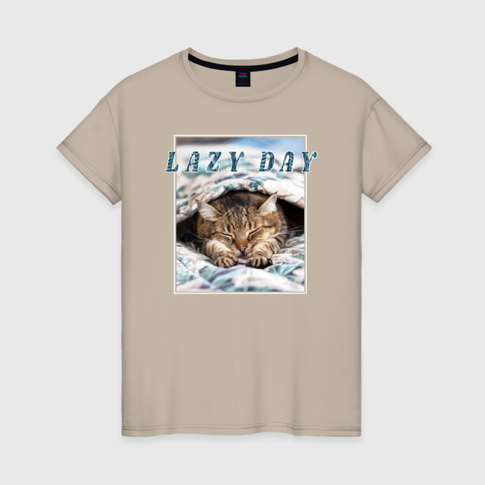 Женская футболка хлопок Котик антистресс фото